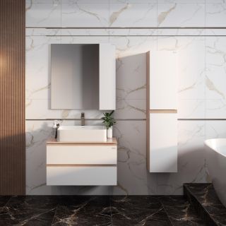 Пенал подвесной Onika Алеста 403566 35см белый/камень светлый